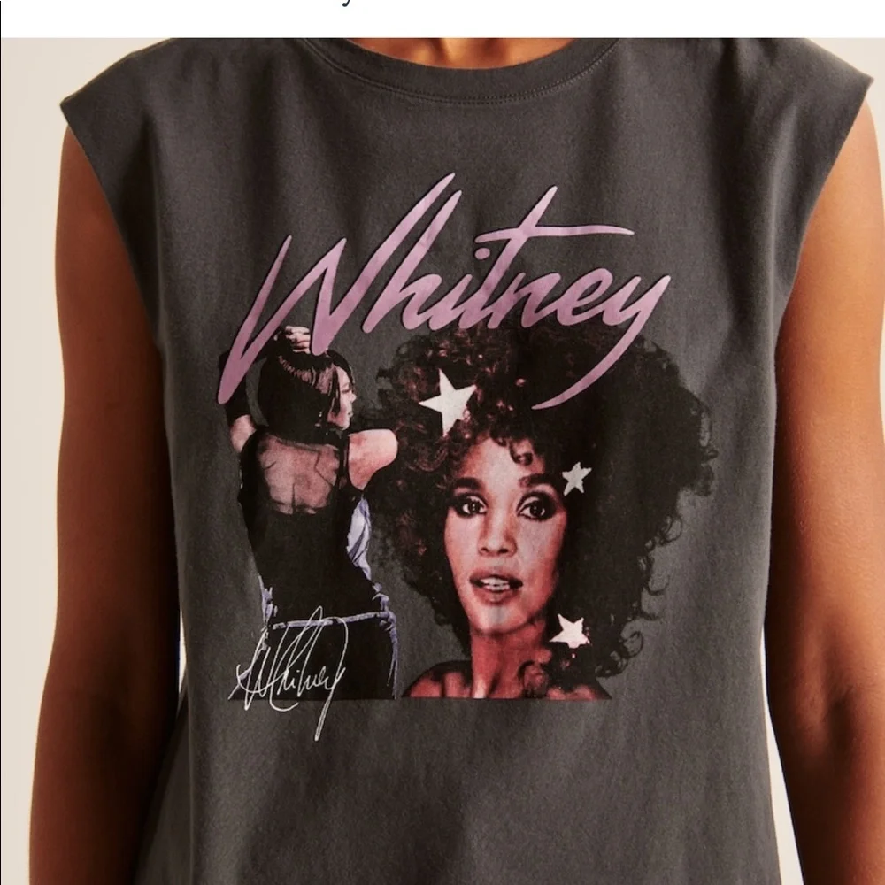 Abercrombie & Fitch Relaxed Whitney Houston Tank Top Size Small NWT - Picture 2 of 5